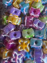 16mm Handpainted Cross Star Beads